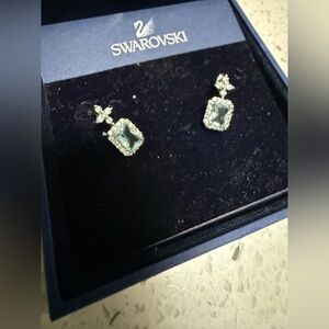 Swarovski Silver and Aquamarine Earrings